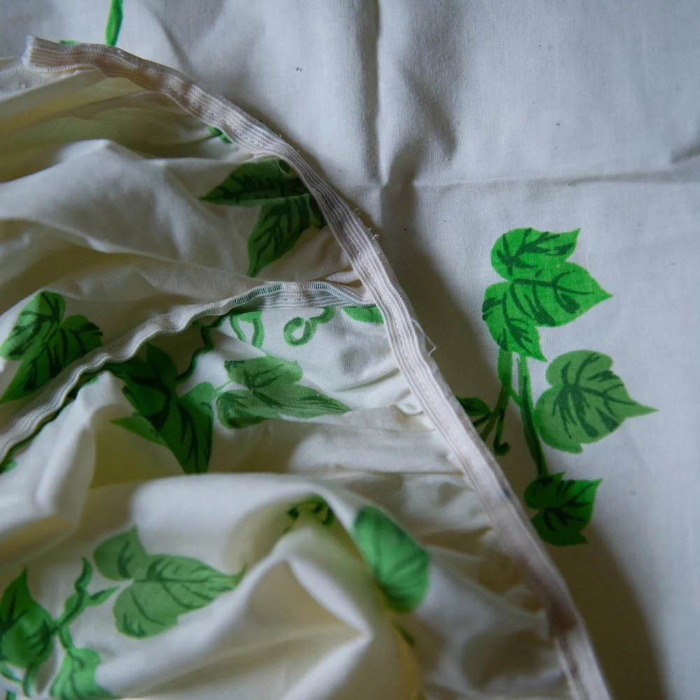 Vintage Percale Leaf Vine Twin Fitted Sheet